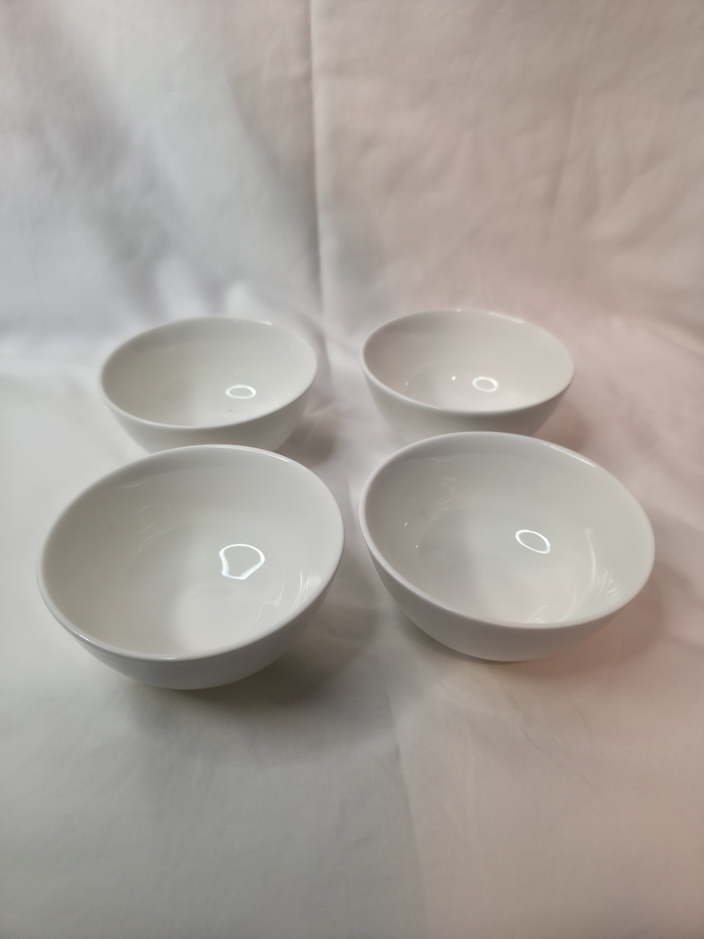 White Ceramic Dining Bowls - Set of 4